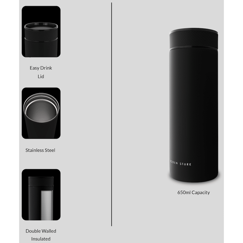 Boden Stark 650ml Travel Flask - Black