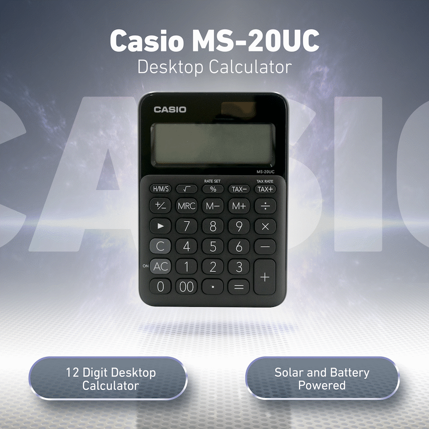 Casio MS-20UC - Desktop Calculator 12-Digit - Black