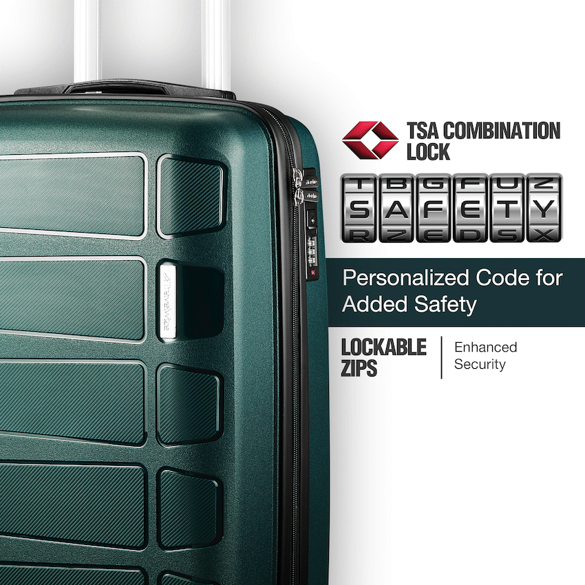 Travelwize Tourer PP 3Pc 4-wheel Spinner Luggage Set Petrol
