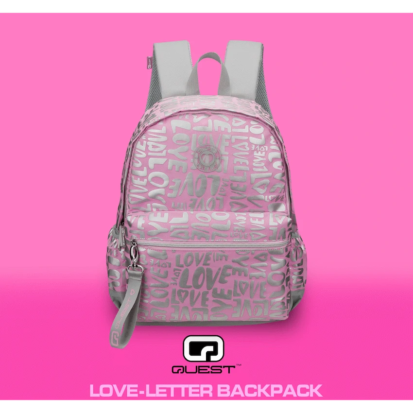 Quest Love-letter Backpack Pink