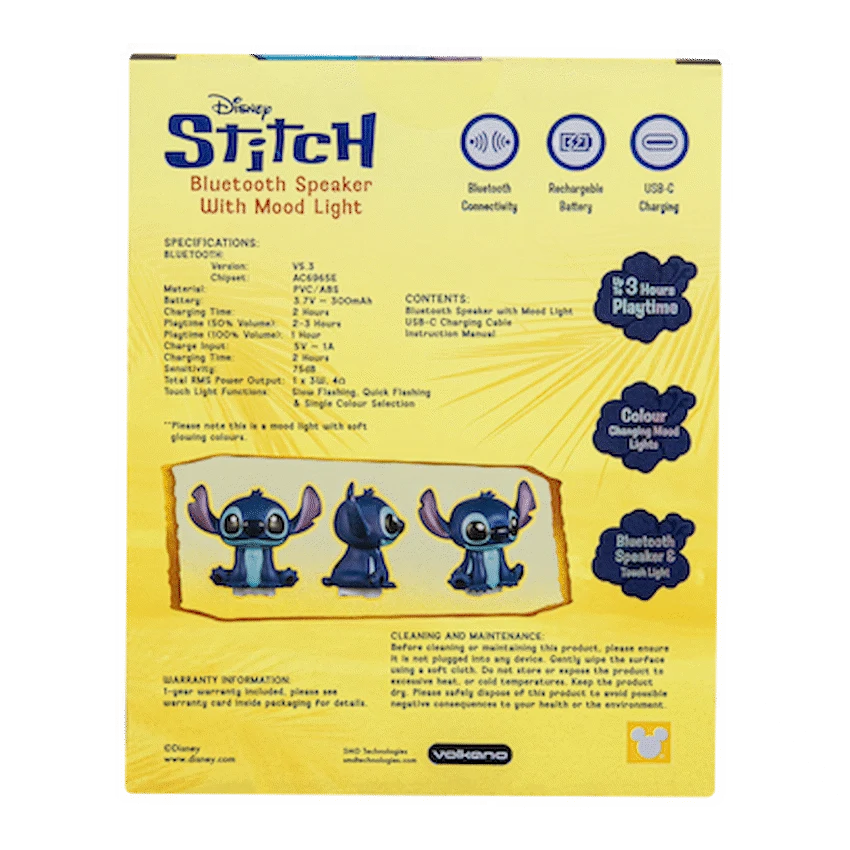 Disney Stitch Bluetooth Speaker with Mood Light