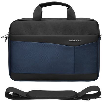 Volkano Seismic 15.6" Laptop Shoulder Bag Blk/Nvy