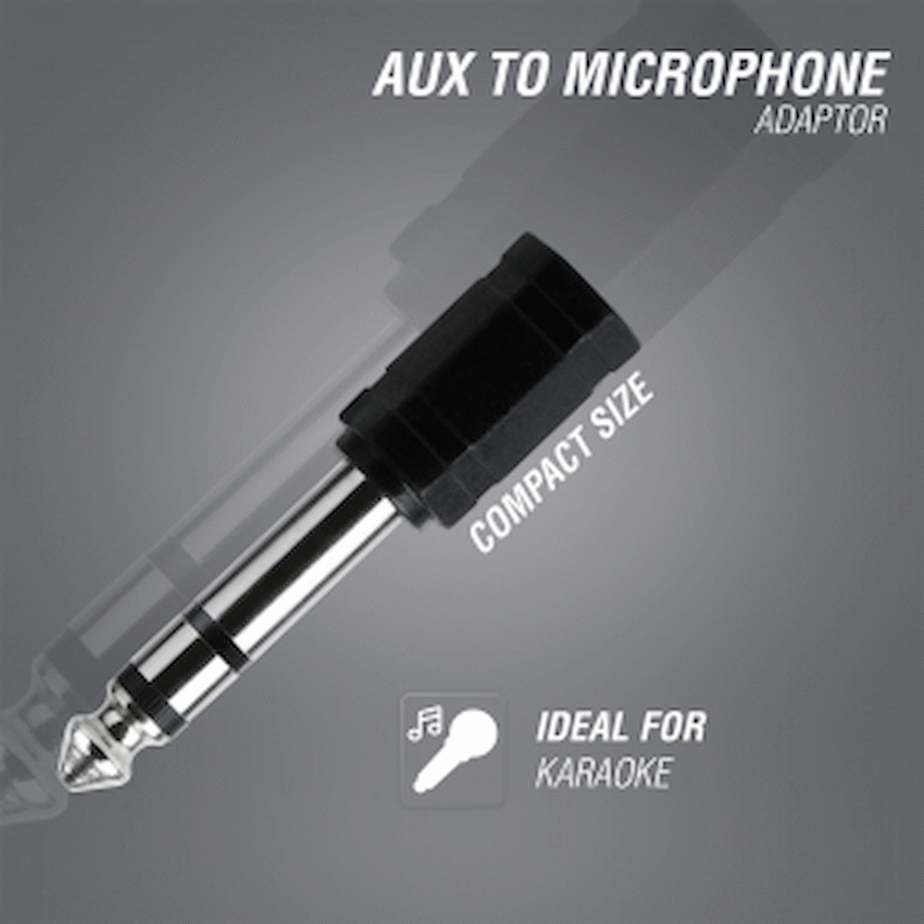 Volkano Karaoke Series 3.5 mm Female to 6.35 mm Male Adapter