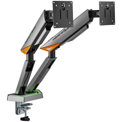 Volkano Gaming Void Series- Dual Arm Full Motion Monitor mount - RGB - GR