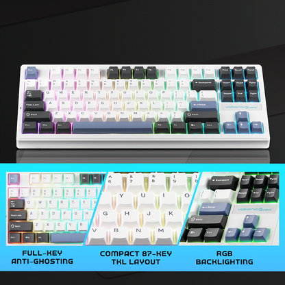 Volkano Gaming Obsidian X1 TKL Mechanical Tri-mode keyboard with Red switches