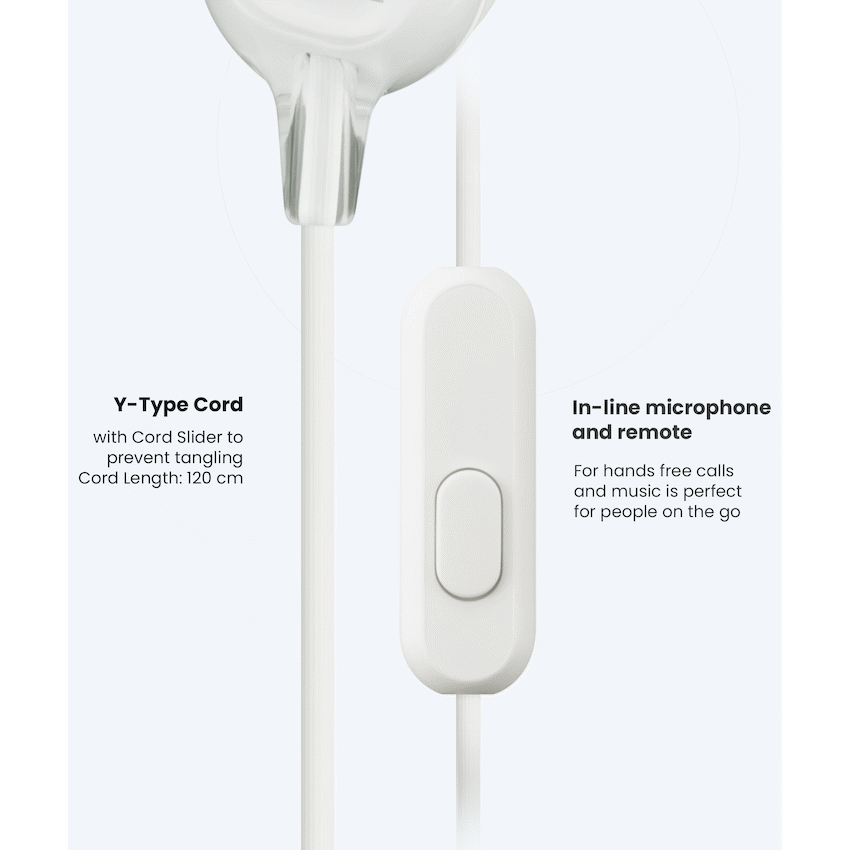 Sony MDR-EX15AP (White) InEar Earphone with Mic for iPhone - Android - Blackberry