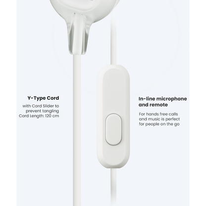 Sony MDR-EX15AP (White) InEar Earphone with Mic for iPhone - Android - Blackberry