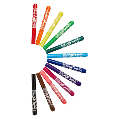 Spider-Man 12 Jumbo Fibre Markers - Multi