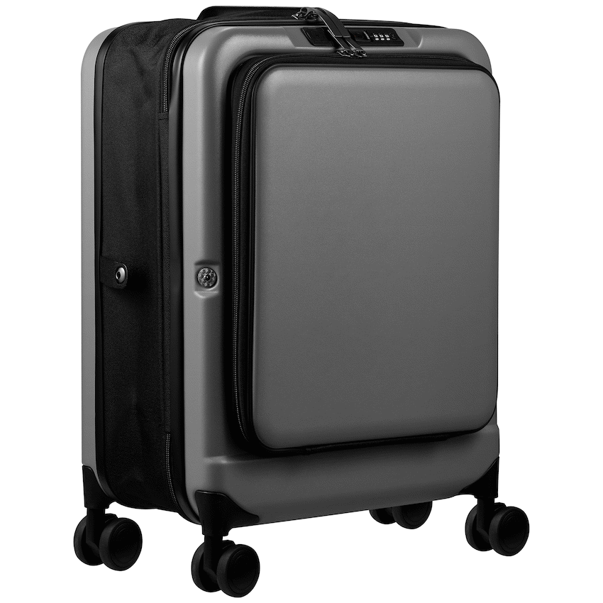 Expandable PP 55cm Carry On Luggage - Dark Grey