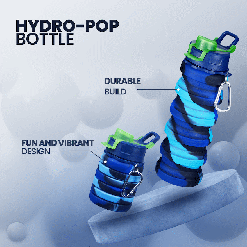 Quest Hydro-Pop Bottle 500ml - Multi Blue