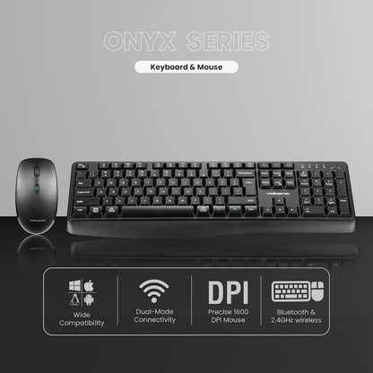 Volkano Onyx Keyboard and Mouse Combo With Dual mode BT