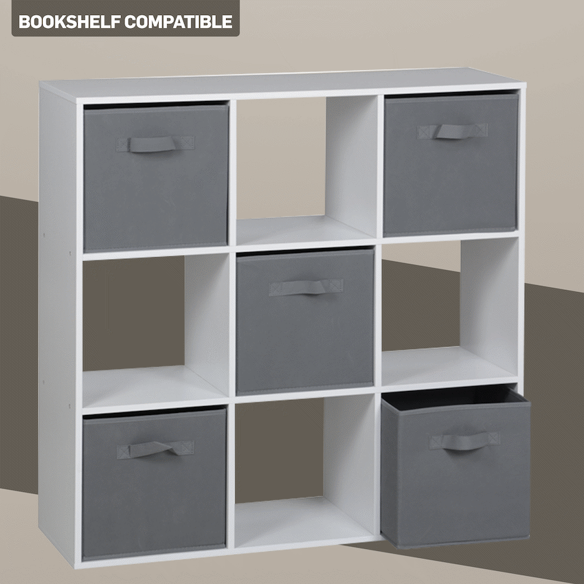 Everfurn Storeman Grey, Collapsible Fabric Organiser Storage Basket - Single