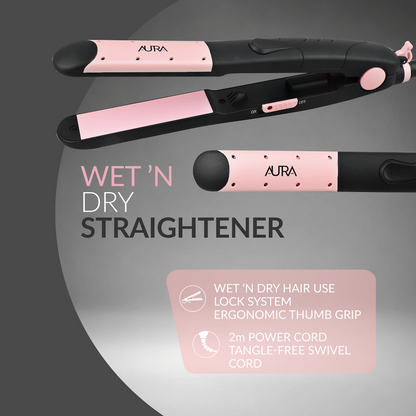Aura by Elektra Wet n Dry Straightener Black
