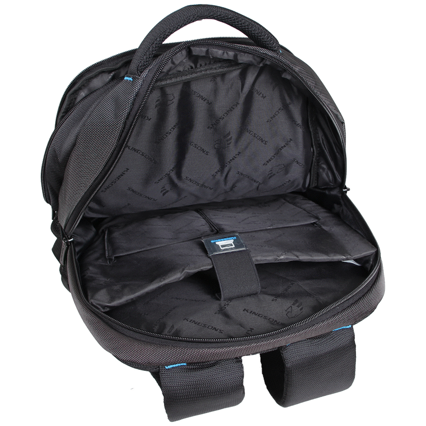Kingsons 15.6" black laptop backpack with key chain