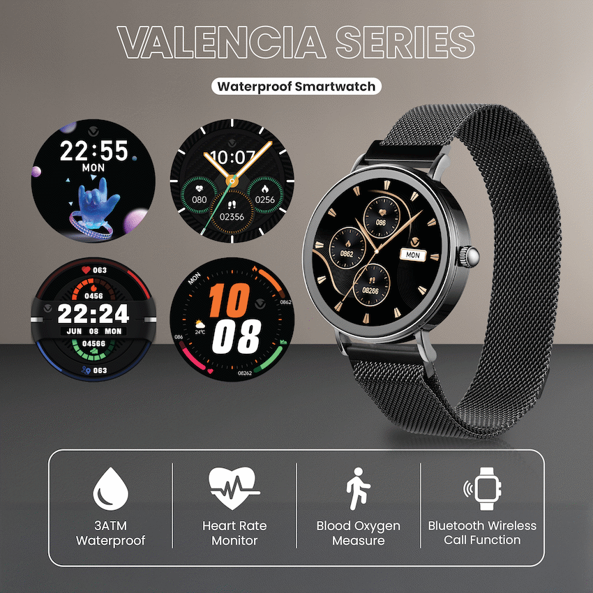 Volkano Valencia Series Ladies Smart Watch - Black