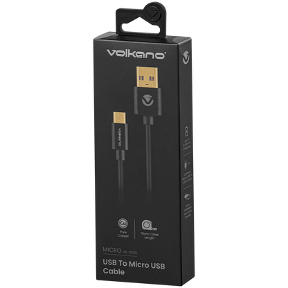 Volkano Micro Series USB to Micro USB M/M Cable 0.75m