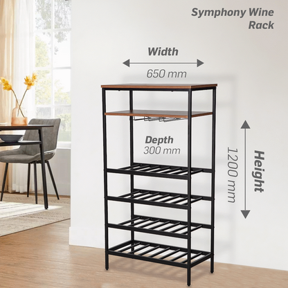 Everfurn Symphony Wine Rack - Steel Frame - Adjustable Feet