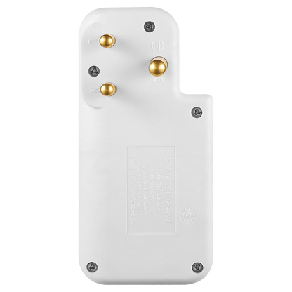 Switched 3-Way Medium Surge Adaptor with Type-C + USB - White