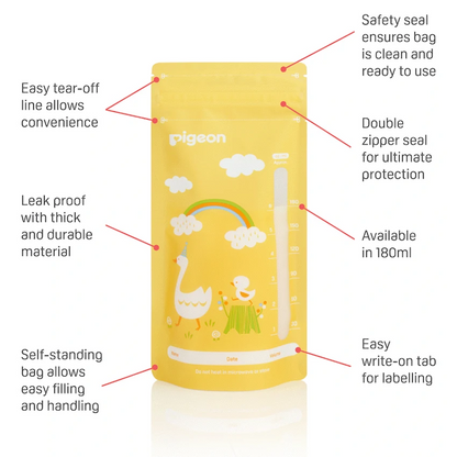 Pigeon - Breast Milk Storage Bag 180ml Animal Design