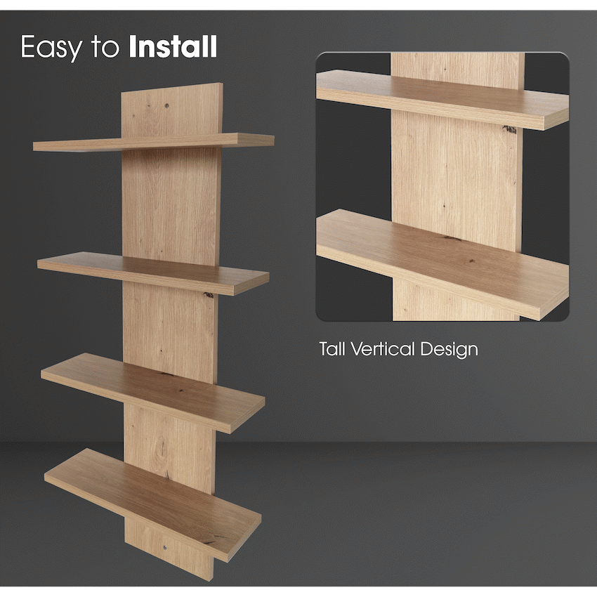 Everfurn Alex 4 Tier Wall Shelf