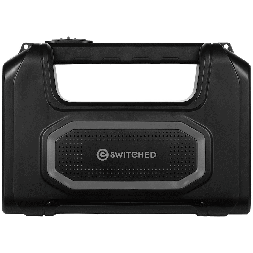 Switched Portable Power Station with Solar Panel - Black
