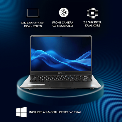 Horizon X Laptop- Connex 14" Celeron N4020 4/256 SSD W11H - BK