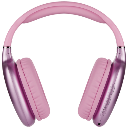 Pro Bass Retro Bluetooth Wireless Headphone with PU Case - Pink