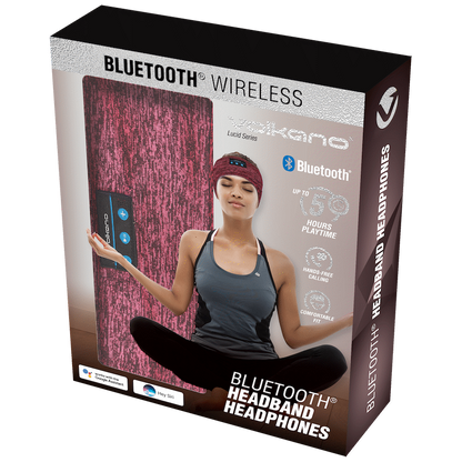 Volkano Lucid Series Bluetooth Headband Headphones - Red