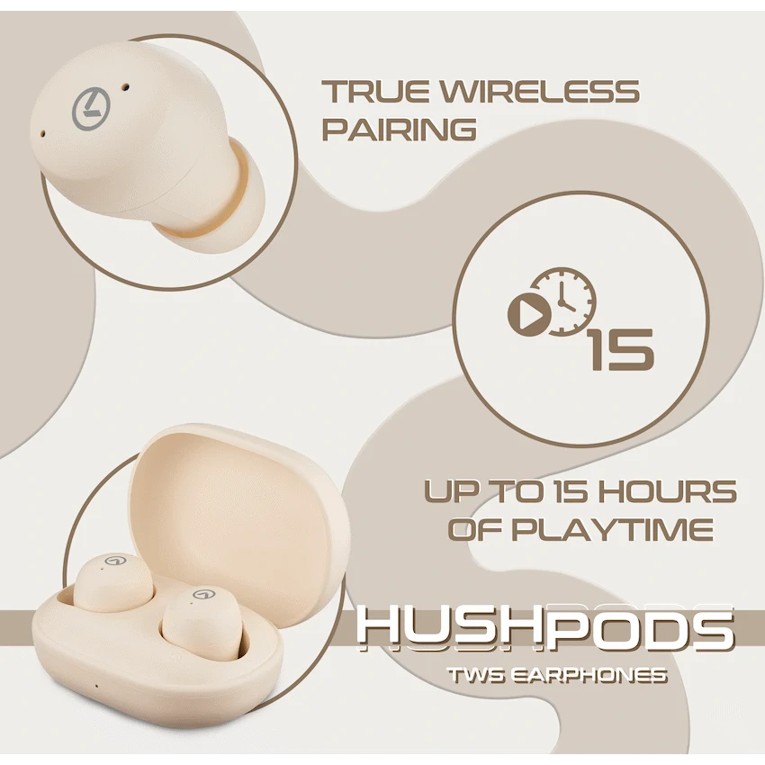 Amplify HushPods - TWS Earphone with ANC - Nude