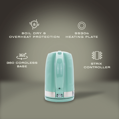 Elektra 2200w 1.7l Plastic Kettle - Green