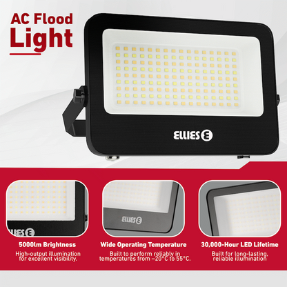 Ellies Quasar Series 50W AC Flood Light  with 3CCT -BK