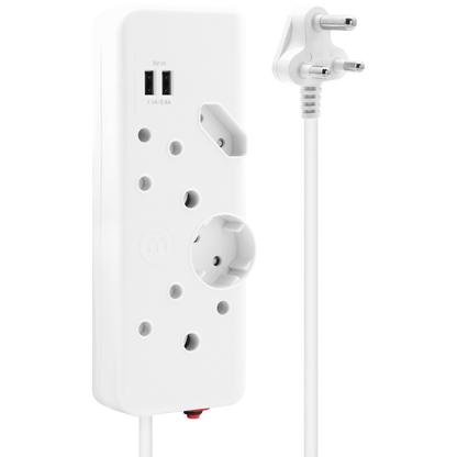 Ellies 4-Way Multiplug - 2 x USB 2.4a - 0.4m