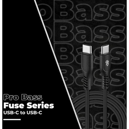 Pro Bass Fuse Series 1m Type-C to Type-C Cable - Black