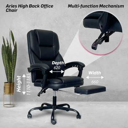 Everfurn Aries High Back Office Chair - Recline - Iron Base