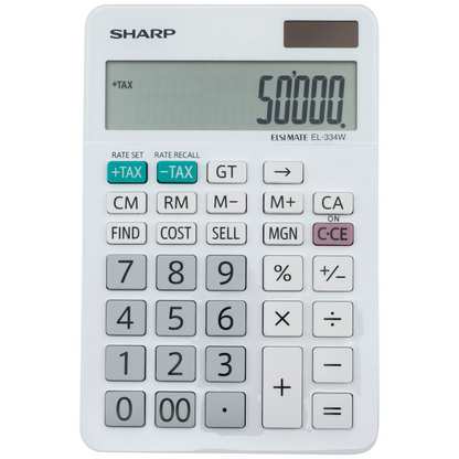 Sharp ElsiMate EL334WB - 12 Digit Desk Calculator