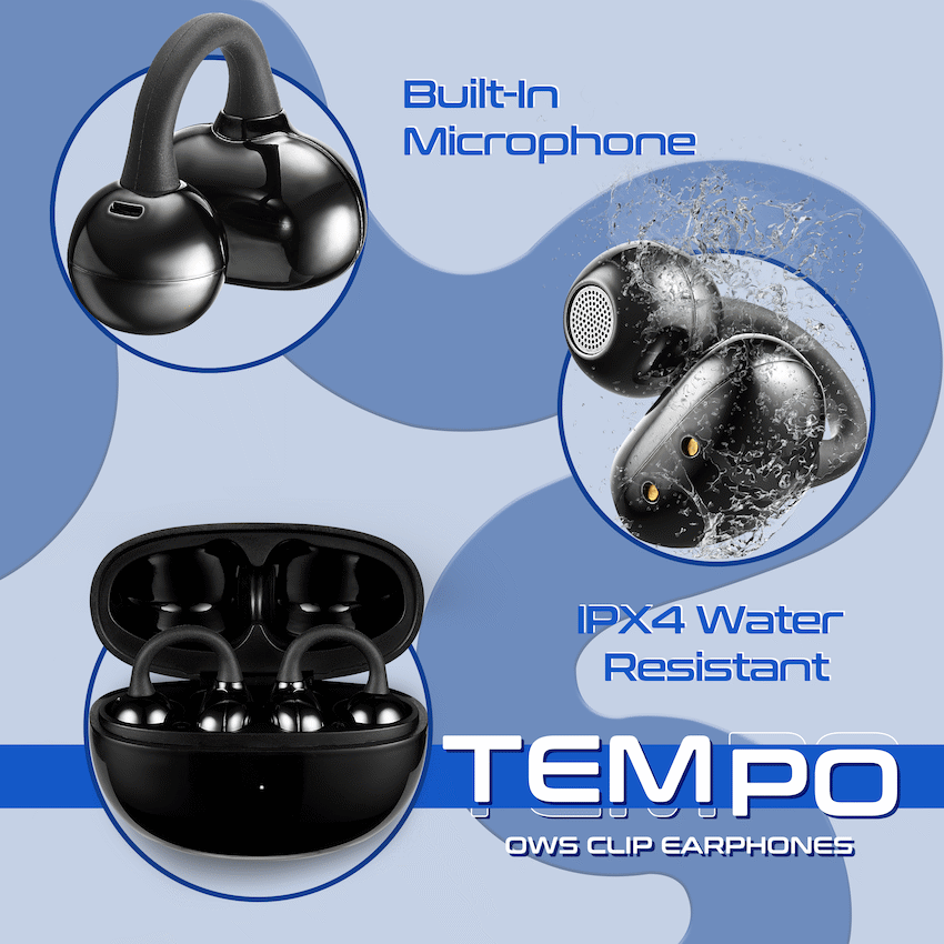 Amplify Tempo Series OWS Clip Earphone - Black