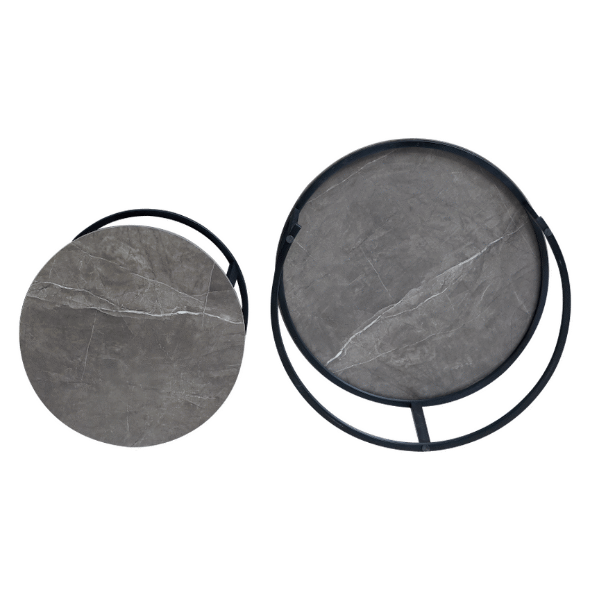 Everfurn Indus Nesting Coffee Table Marble Grey 2 - Piece