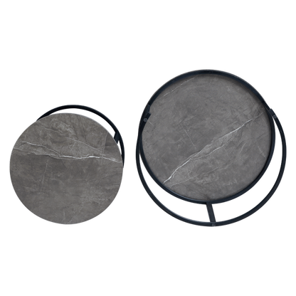 Everfurn Indus Nesting Coffee Table Marble Grey 2 - Piece