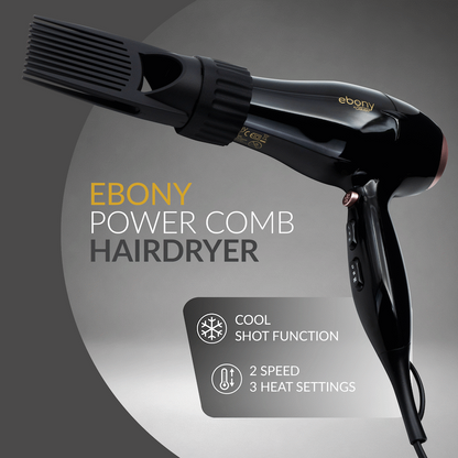 Elektra Ebony Power Comb Hairdryer