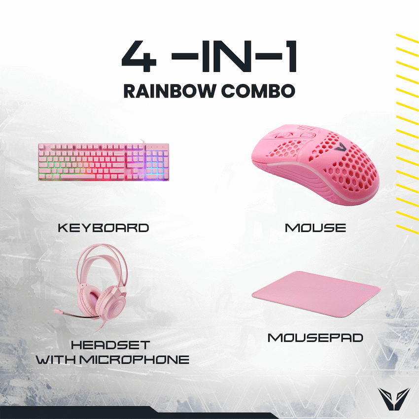 VX Gaming Freya Pink 4 -in-1 Rainbow Combo