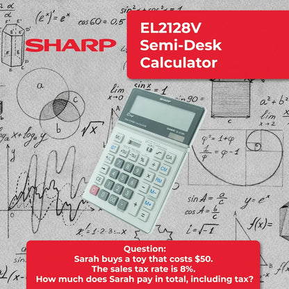 Sharp El2128V Semi-Desk Calculator