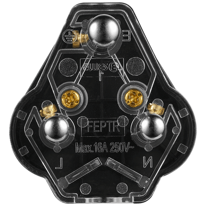 Ellies 16a Heavy-Duty Rubber Screw-on Plug Top - Black