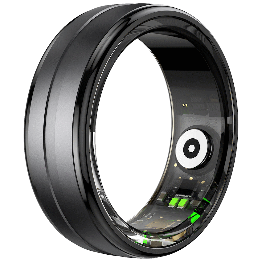 Volkano Ring Series Smart Ring with Charge Case - Black 18.9mm
