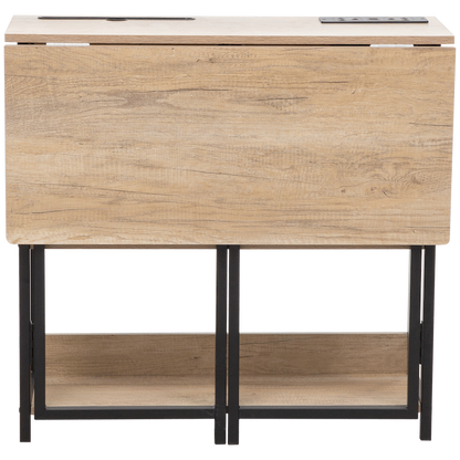 Everfurn Viron Folding Desk with 2-Prong Plugs and USB