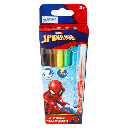 Spiderman 6 Fibre Markers Multi