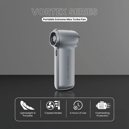 Volkano Vortex Series Portable Extreme Max Turbo Fan - Gun Metal