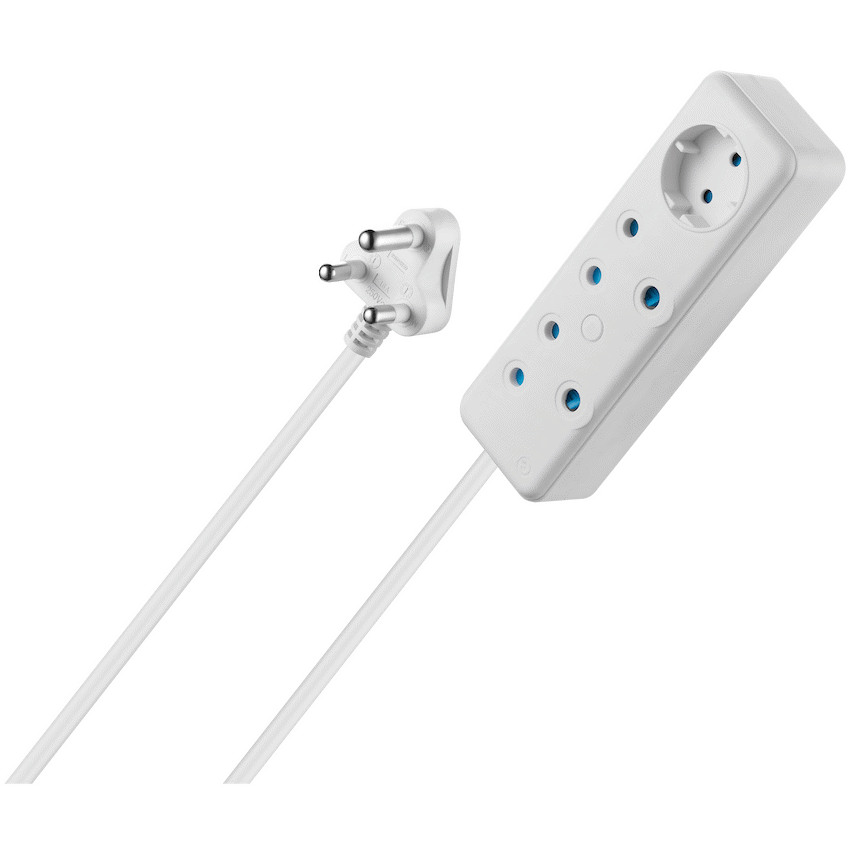 SWITCHED 3 Way Multiplug - White