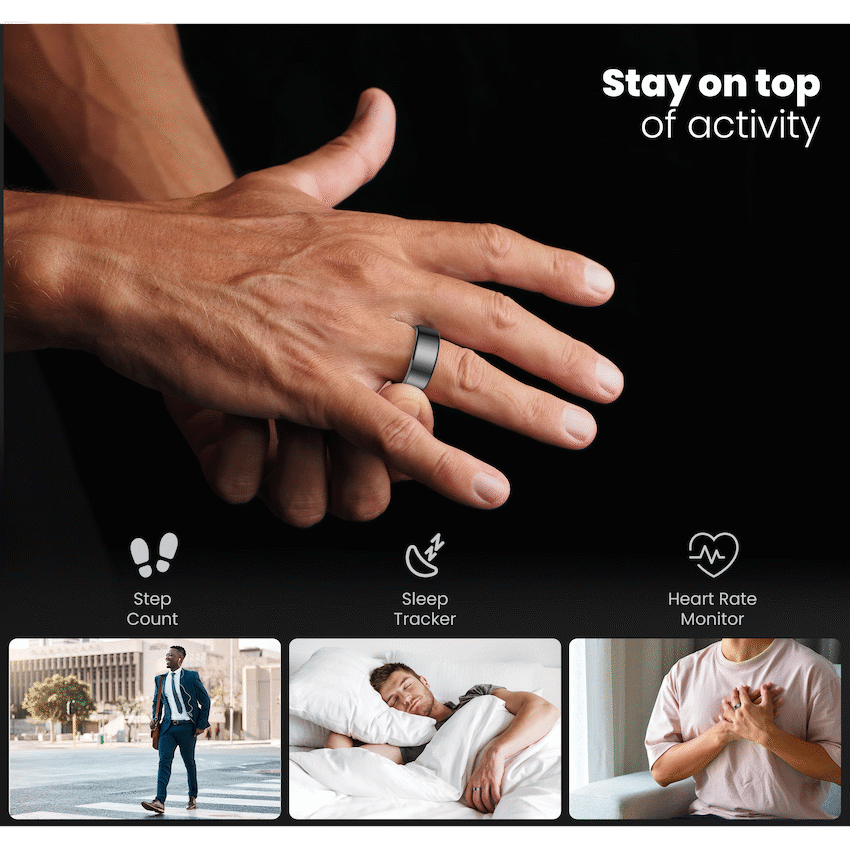 Volkano Ring Series Smart Ring with Charging Case - 19.1mm