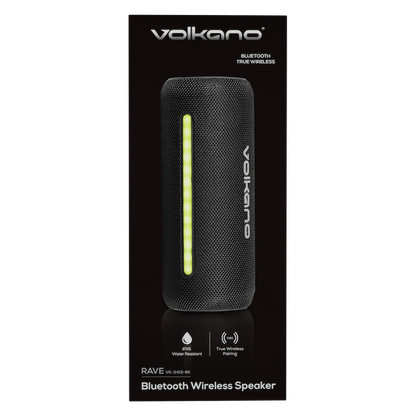 Volkano Rave Series Portable Bluetooth Speaker  - Black with grey buttons