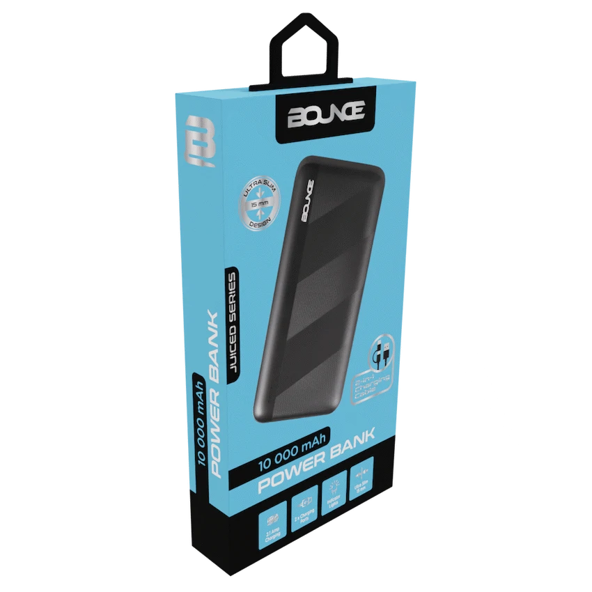 Bounce Juiced Series 10000mah Power Bank - Black